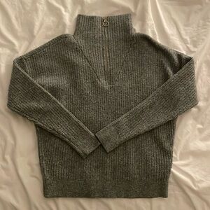 Loft; XS; Heather Grey Quarter Zip Up; like new
